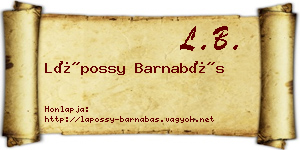 Lápossy Barnabás névjegykártya