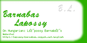 barnabas lapossy business card